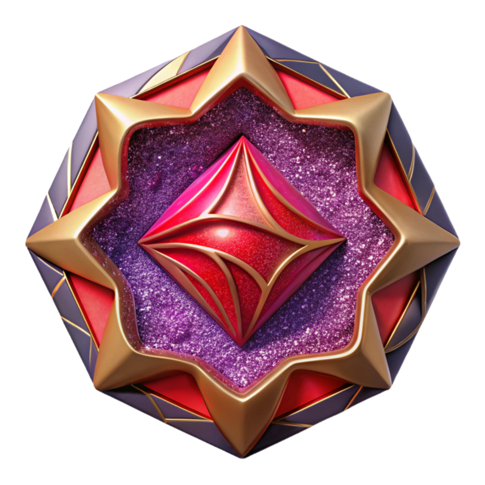 dramatic classic Geometric Pattern with Red and Purple Hues Cutout Element high quality png