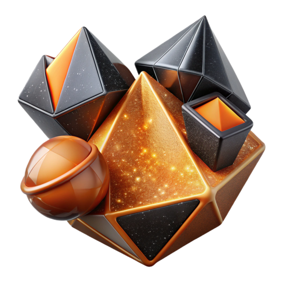 stunning creative Geometric Shapes with Orange Accents Transparent exclusive png