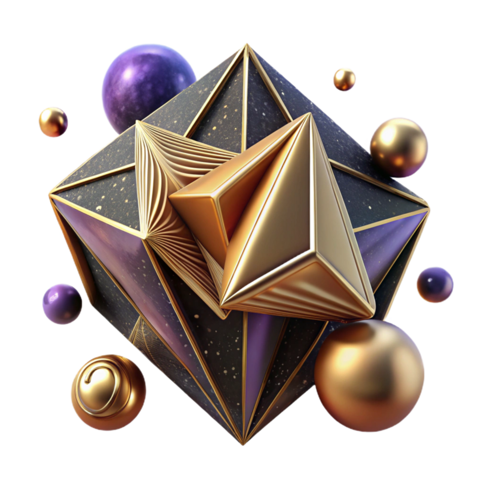 elegant traditional Geometric Shapes with Shadow Effect Isolated Element original png