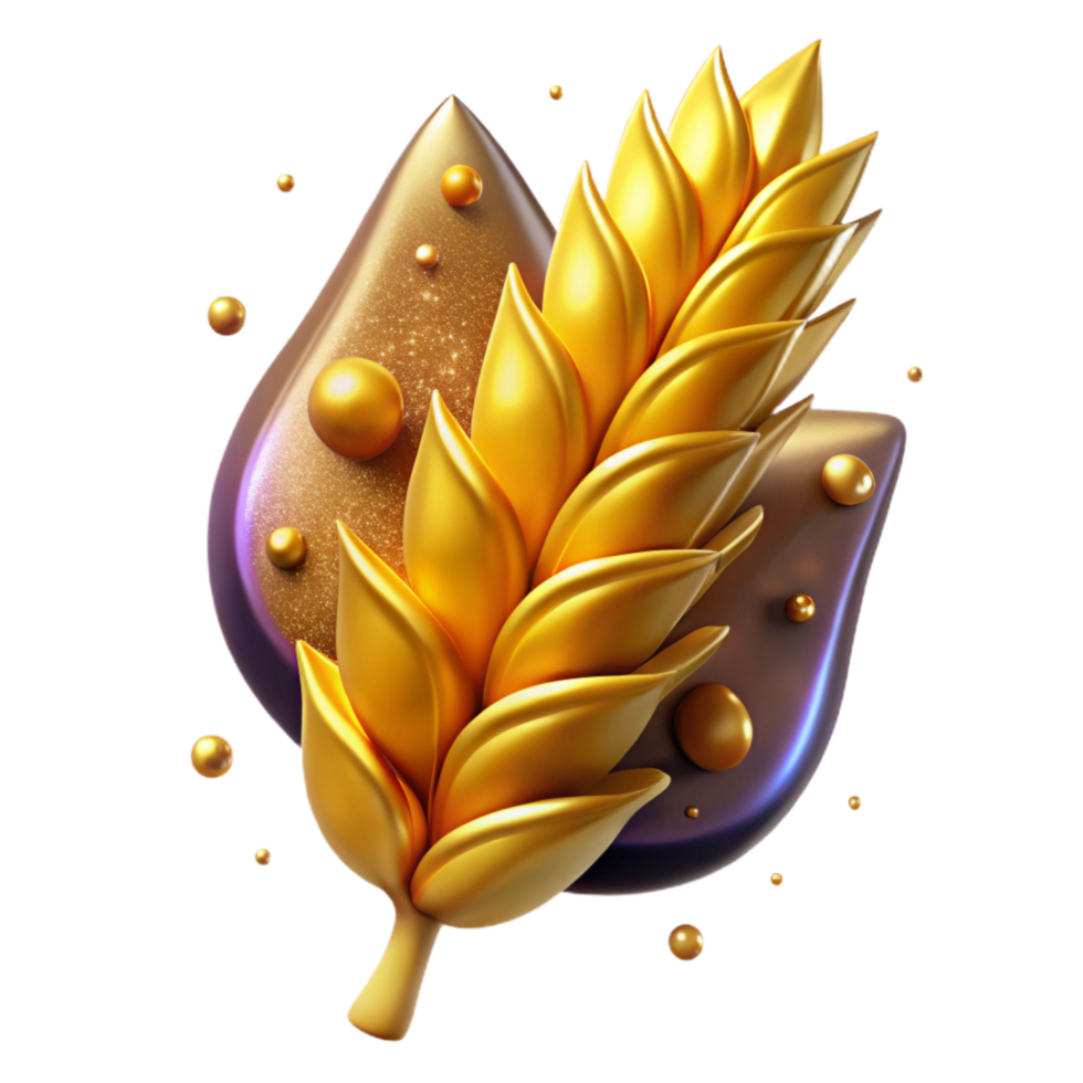 vibrant classic Golden Yellow Wheat Isolated Element png