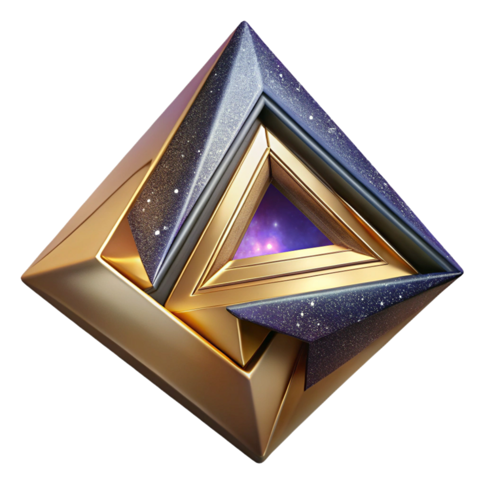 elegant traditional Gradient Filled Impossible Triangle Illusion Geometric Shape Isolated high resolution png