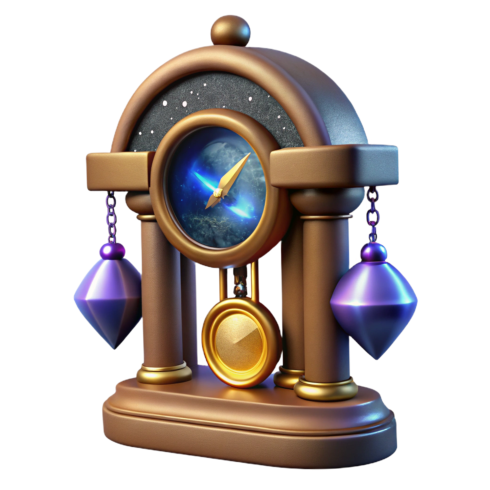 magnificent minimalist Grandfather Clock Pendulum Swinging Isolated Element genuine png