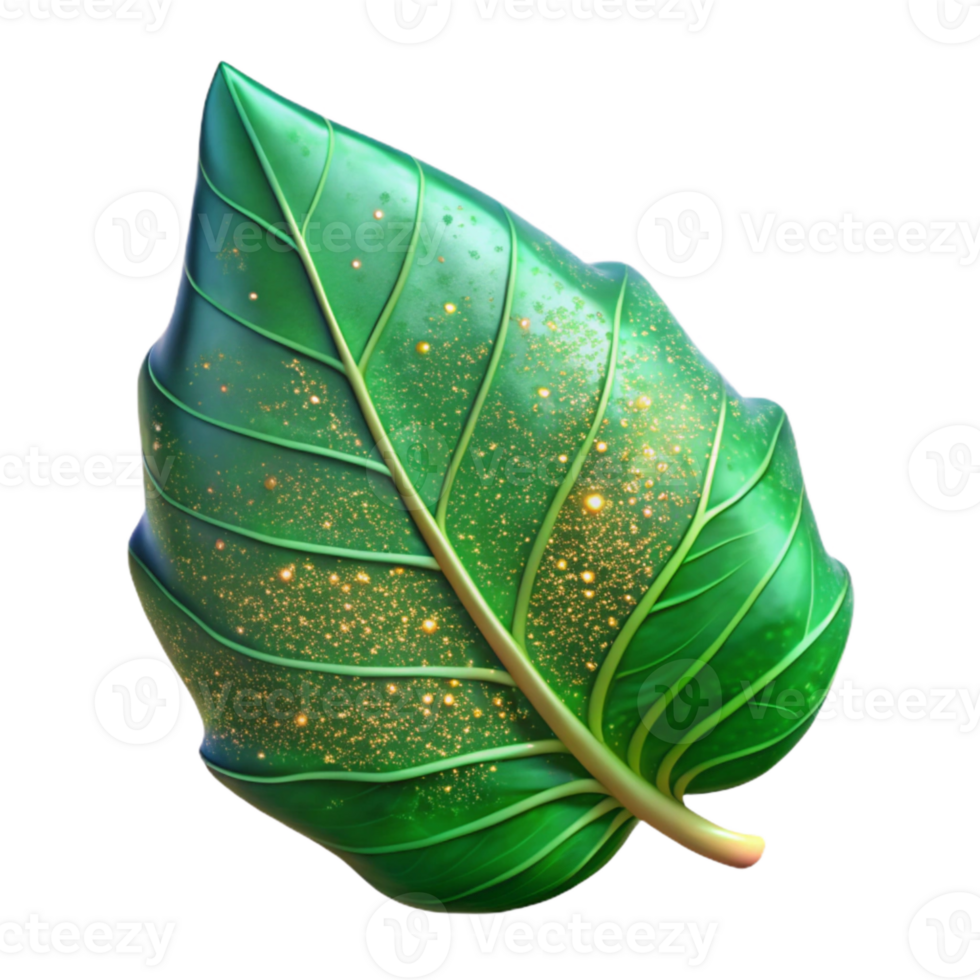 stunning rustic Green Leaf with Veins Detail Isolated Transparent original png