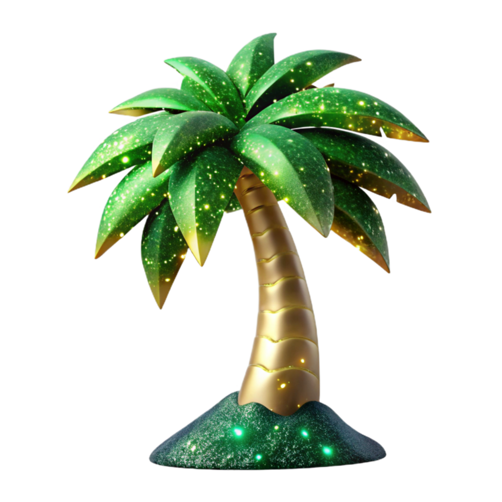 serene rustic Green Palm Tree Silhouette Cutout authentic png