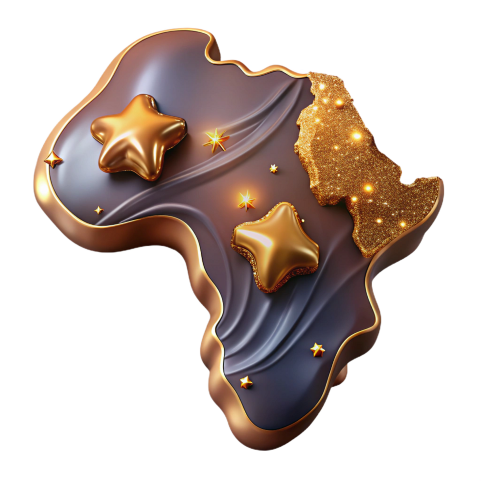 magnificent classic Hand Drawn Map of Africa Cutout with Tribal Style authentic png