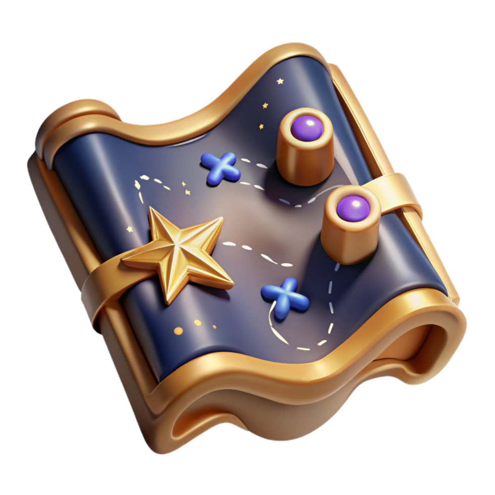 elegant classic Hand Drawn Treasure Map Cutout with X Marks the Spot authentic png