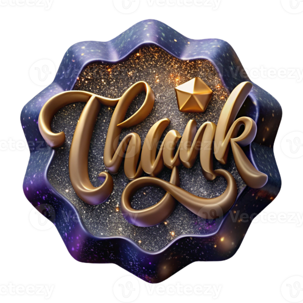 dramatic artistic Handwritten Calligraphy Thank You Note Cutout detailed png