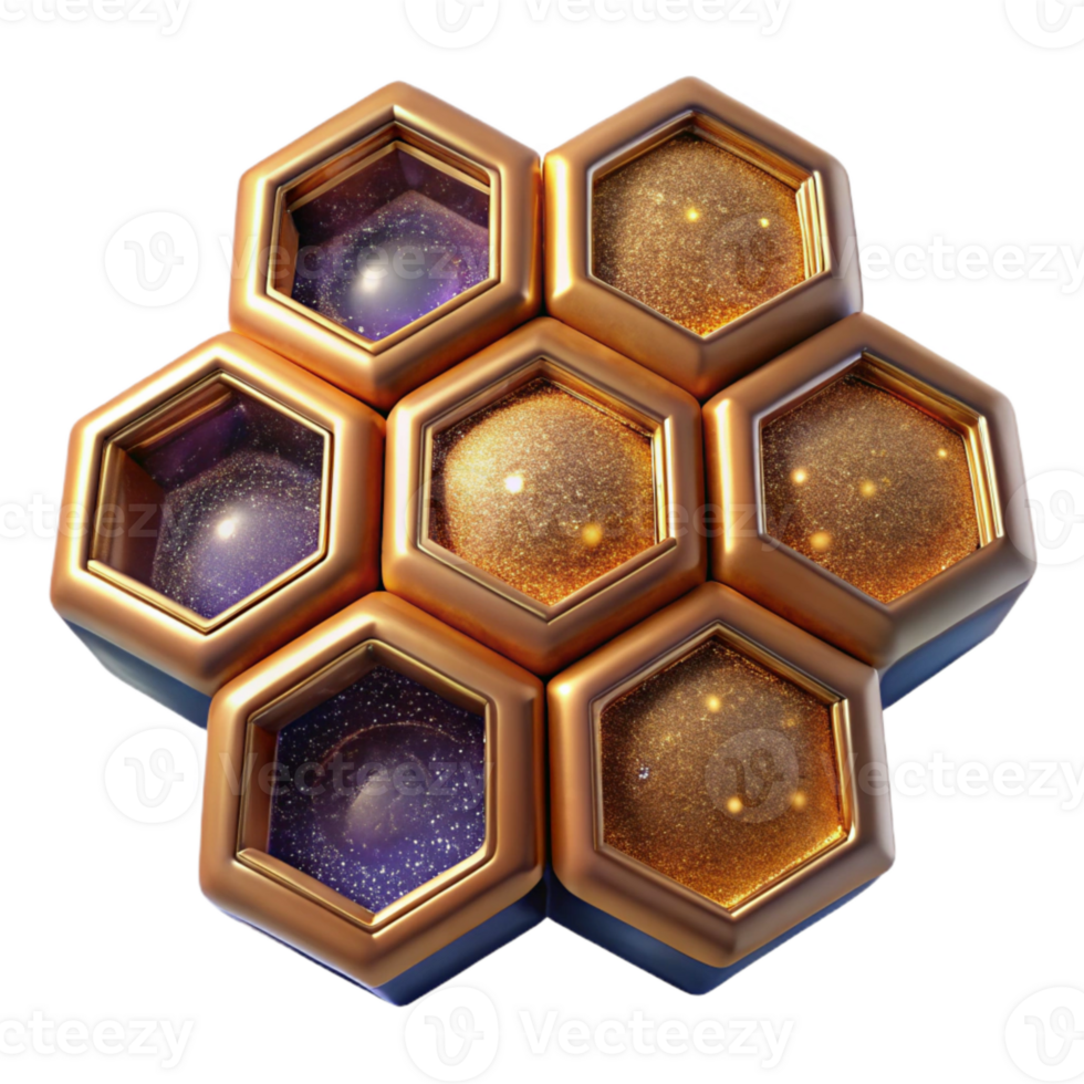 vibrant abstract Honeycomb Close Up Hexagonal Structure Transparent premium png