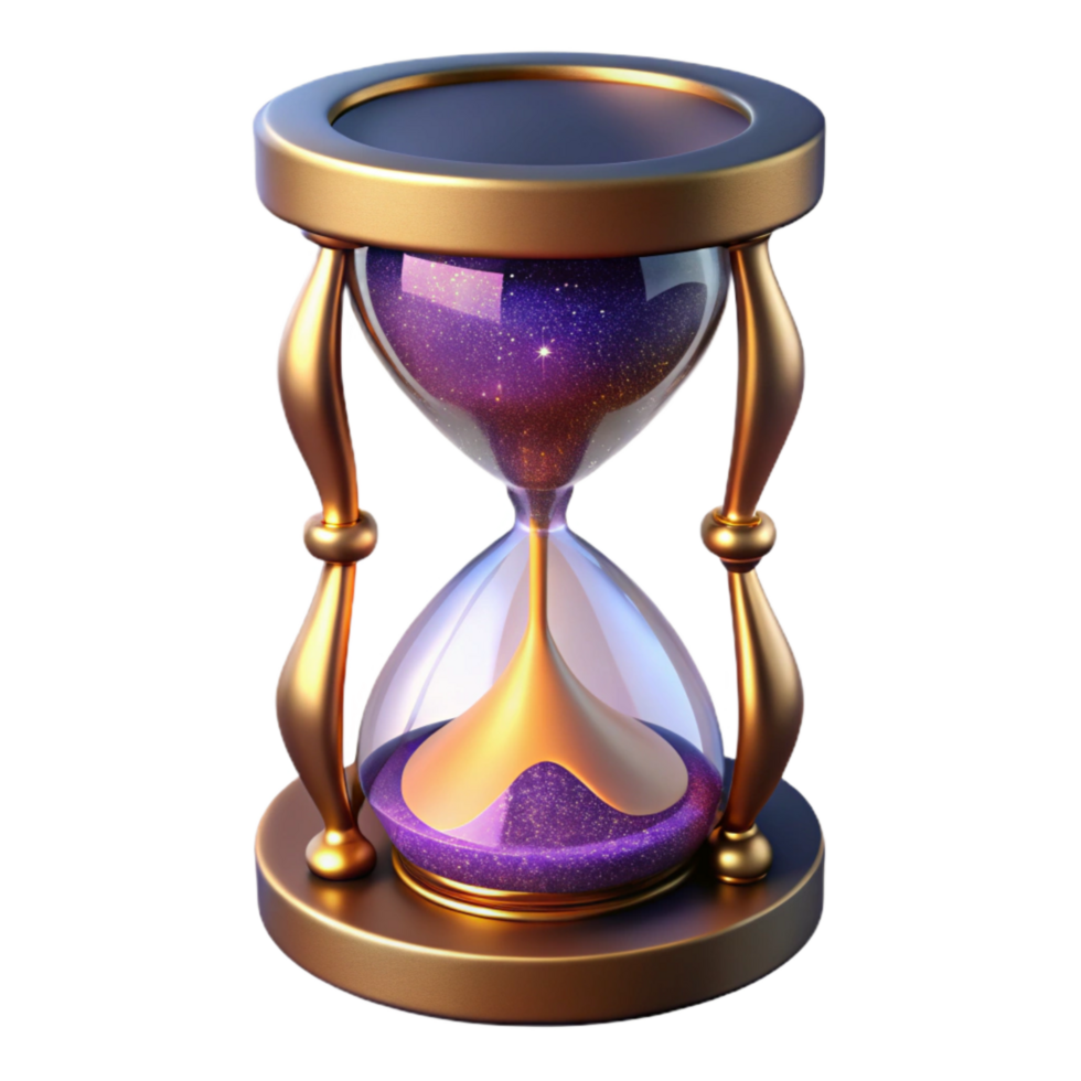 beautiful contemporary Hourglass Half Empty Side View Isolated on Transparent Background professional png