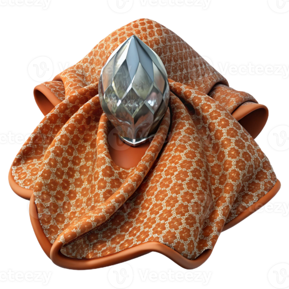 elegant classic Houndstooth Damask Pattern on Rust Orange Textile Transparent Background genuine png