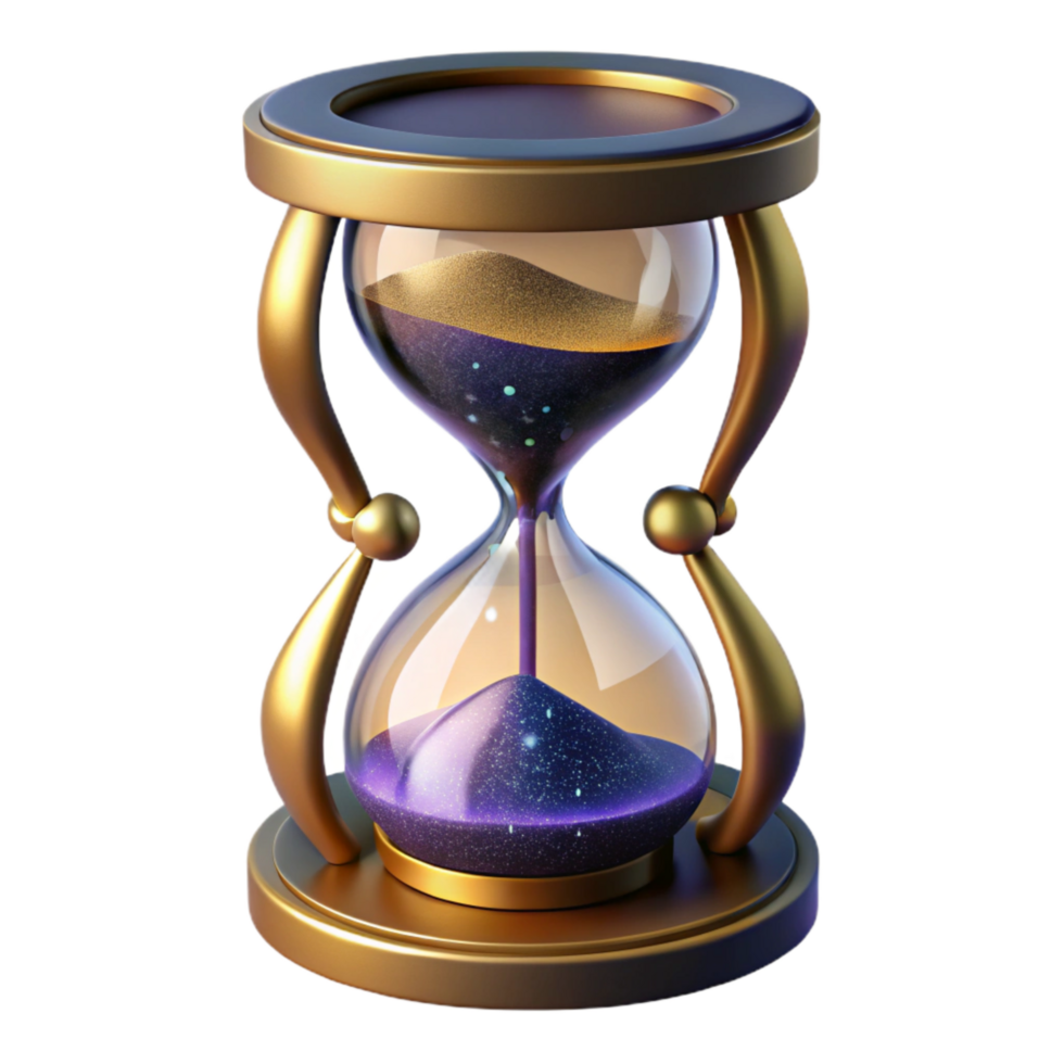 beautiful creative Hourglass Half Full Side View Transparent Background high resolution png