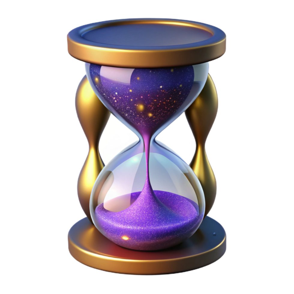impressive modern Hourglass with Falling Sand Front View Cutout high quality png