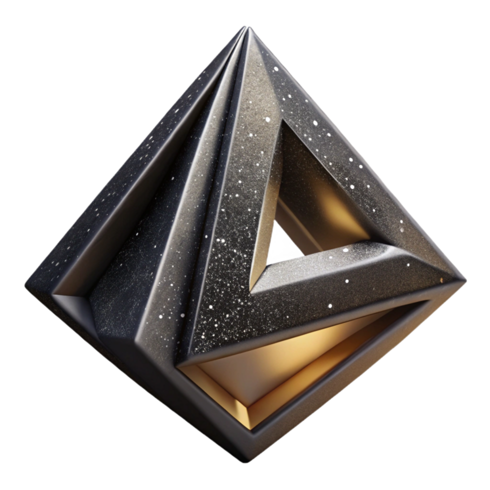 wonderful traditional Impossible Triangle Line Art Black and White Isolated professional png