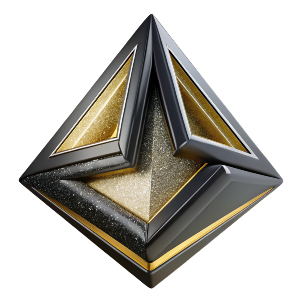 serene abstract Impossible Triangle Line Art Black and White Isolated genuine png
