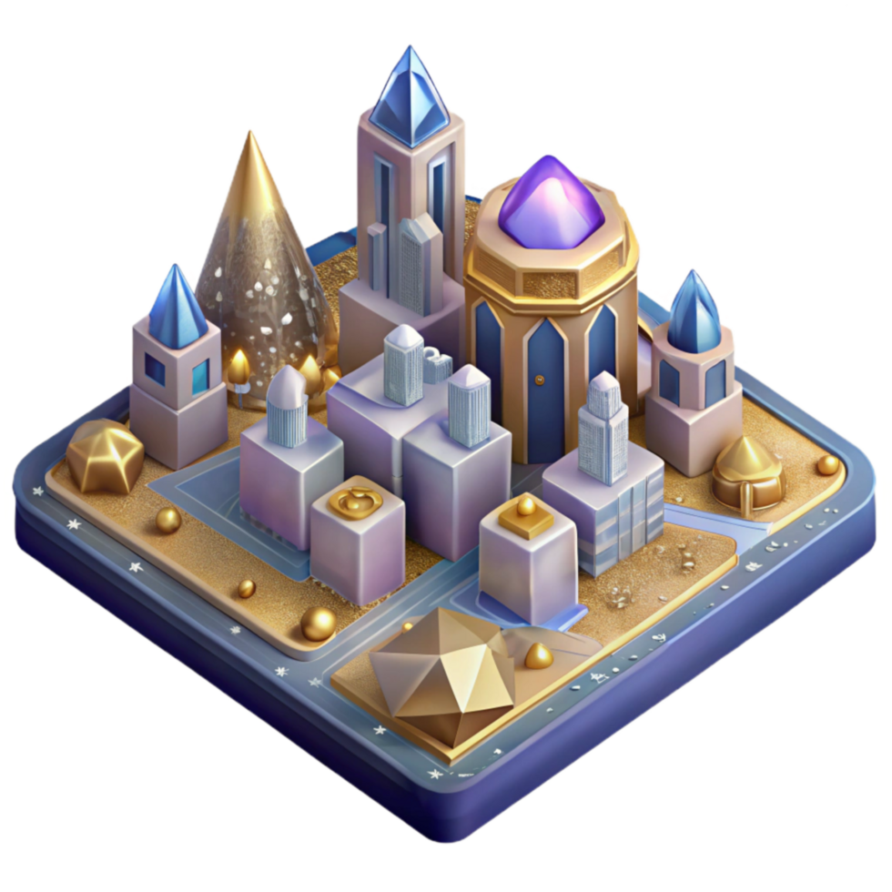 magnificent vintage Isometric City Map Cutout with Building Details genuine png