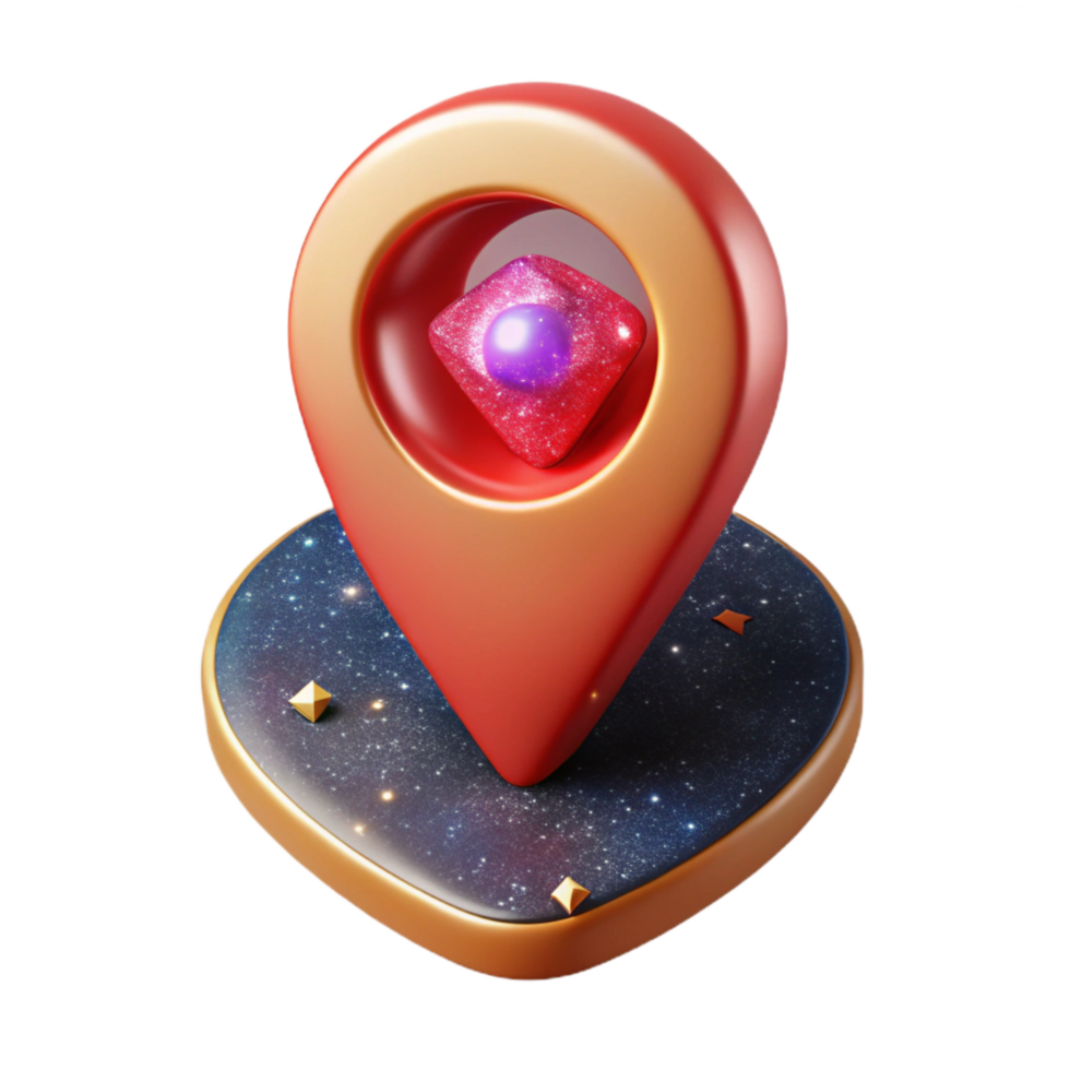 extraordinary modern Isometric Map Pin Cutout with Red Color high quality png