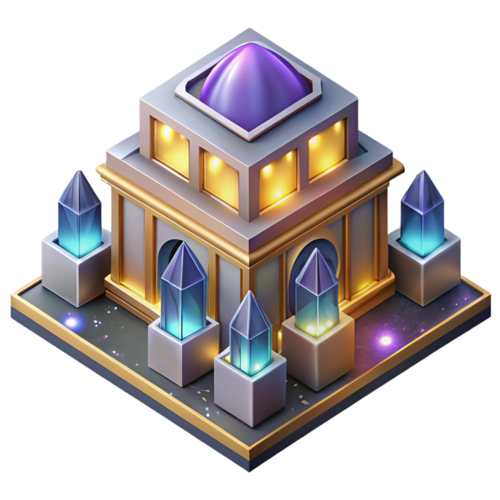 impressive modern Isometric Projection Perspective Building Cutout Transparent Background high resolution png