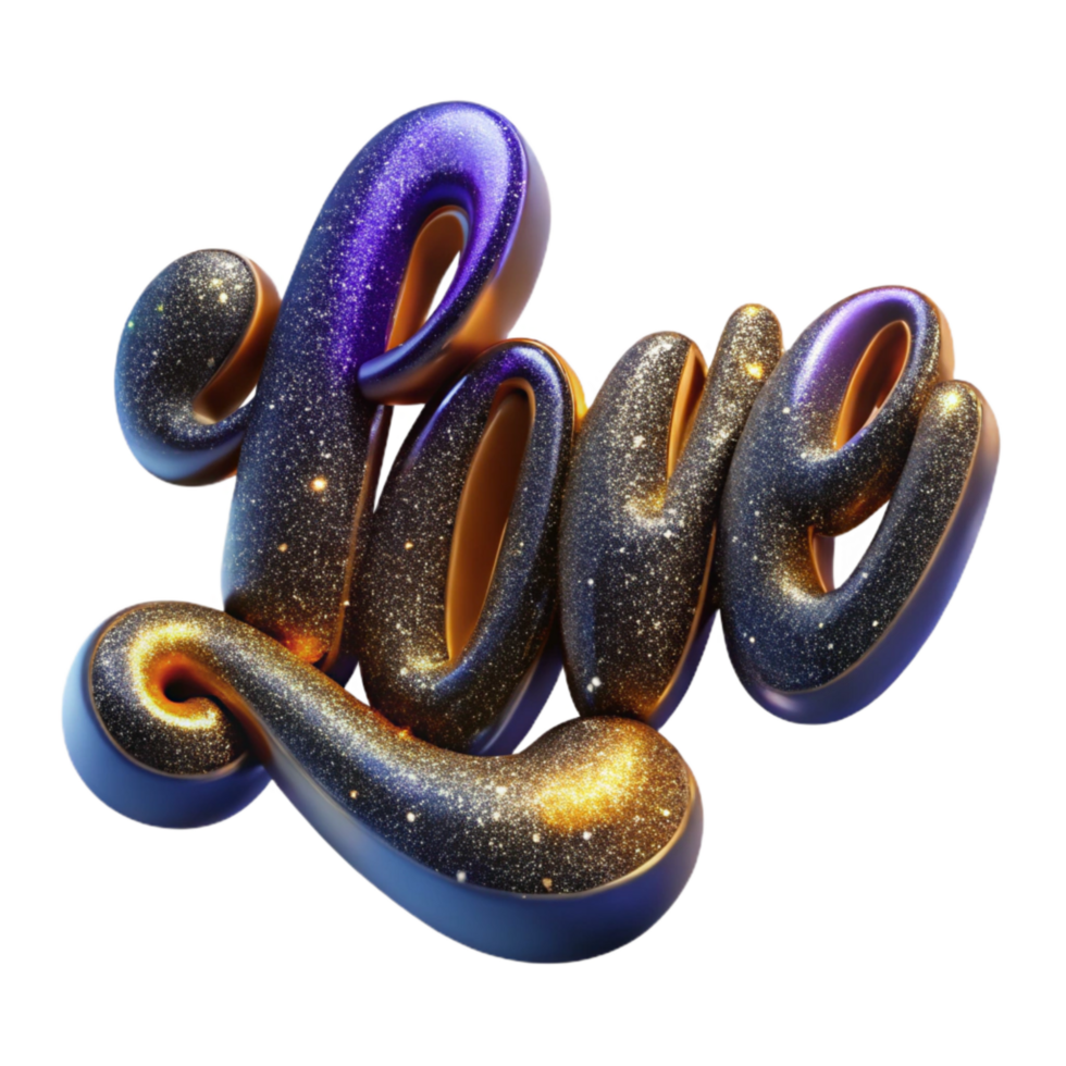 dramatic minimalist Italic Calligraphy Word Love Isolated original png
