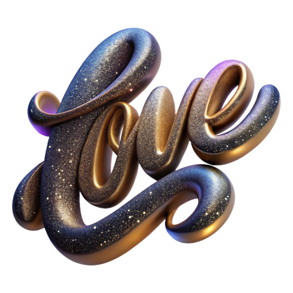elegant abstract Italic Calligraphy Word Love Isolated png