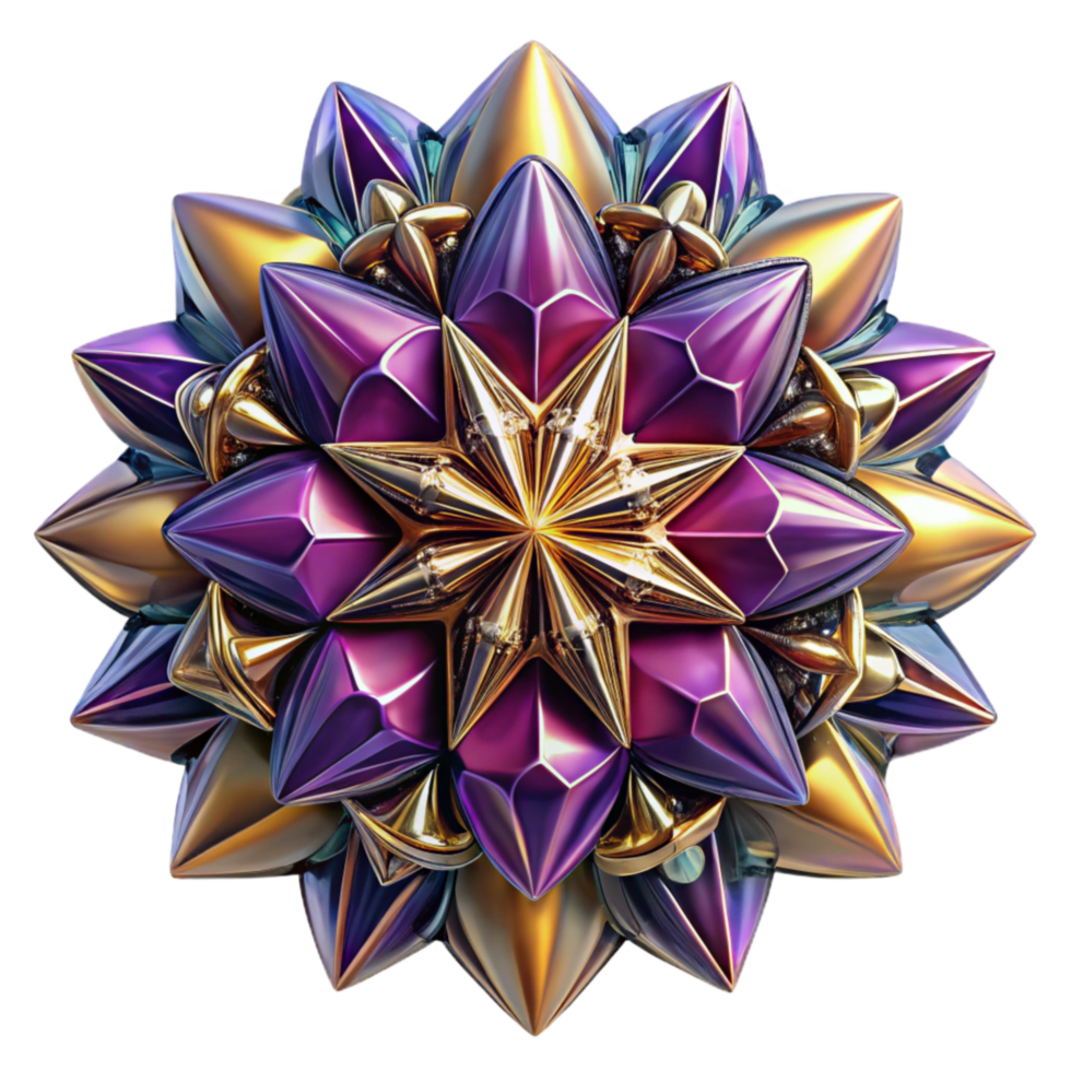 elegant modern Kaleidoscope Pattern Vibrant Colors Isolated Element high resolution png