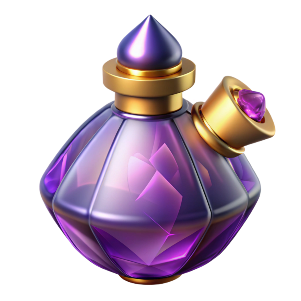 extraordinary contemporary Lavender Purple Perfume Bottle Isolated on Transparent Background high quality png
