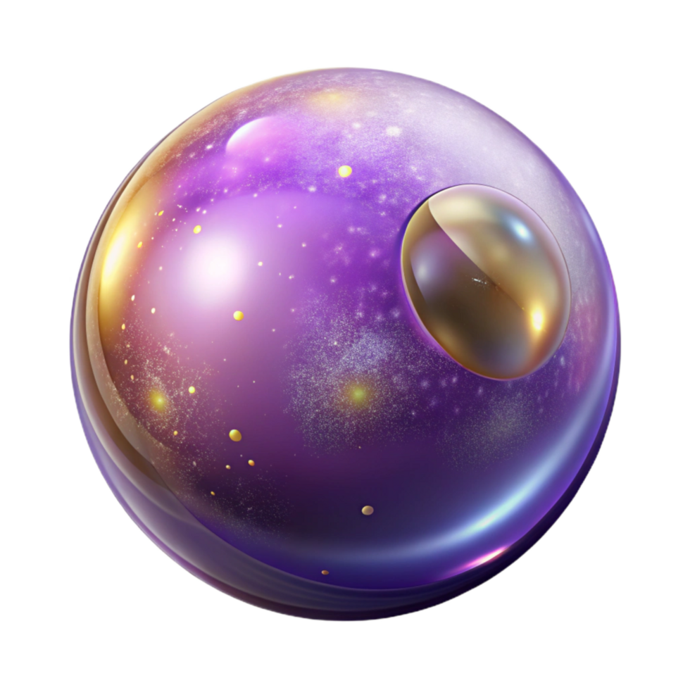 beautiful creative Lavender Purple Soap Bubble Cutout with Iridescent Surface detailed png