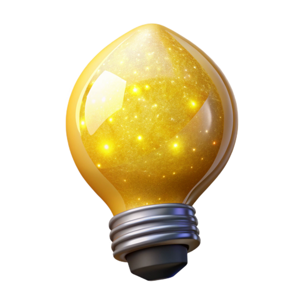 impressive vintage Lemon Yellow Lightbulb Cutout with Glowing Filament authentic png