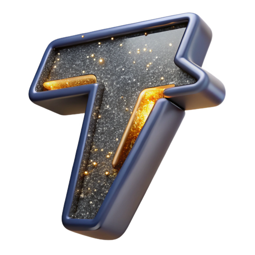 beautiful classic Lightning Strike Font Letter T Cutout Transparent Background professional png