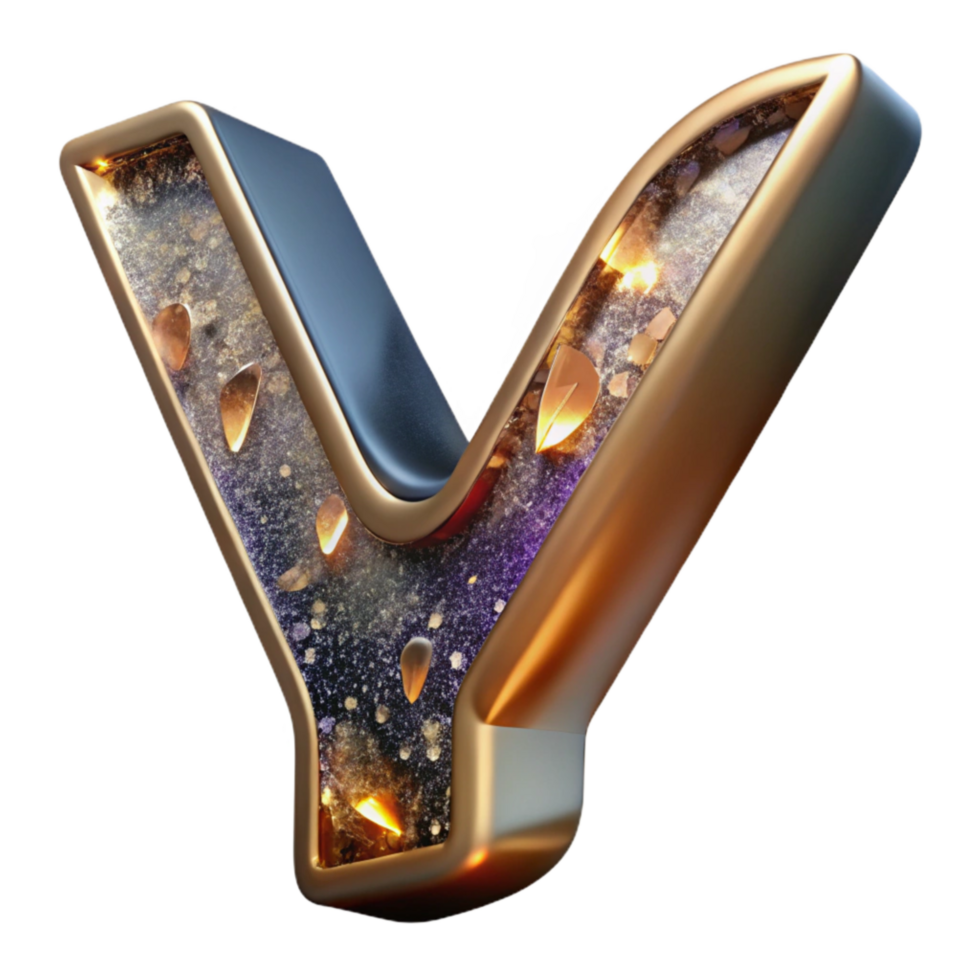 magnificent artistic Light Ray Font Letter Y Cutout Transparent Background premium png