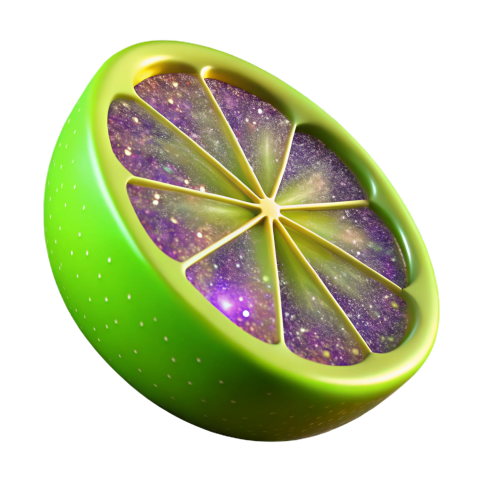beautiful vintage Lime Green Citrus Slice Isolated Element detailed png