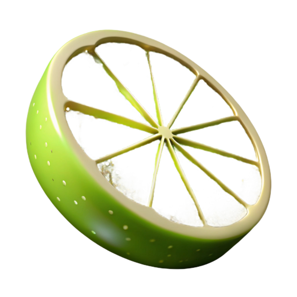wonderful vintage Lime Green Slice Isolated Element with Zest high resolution png