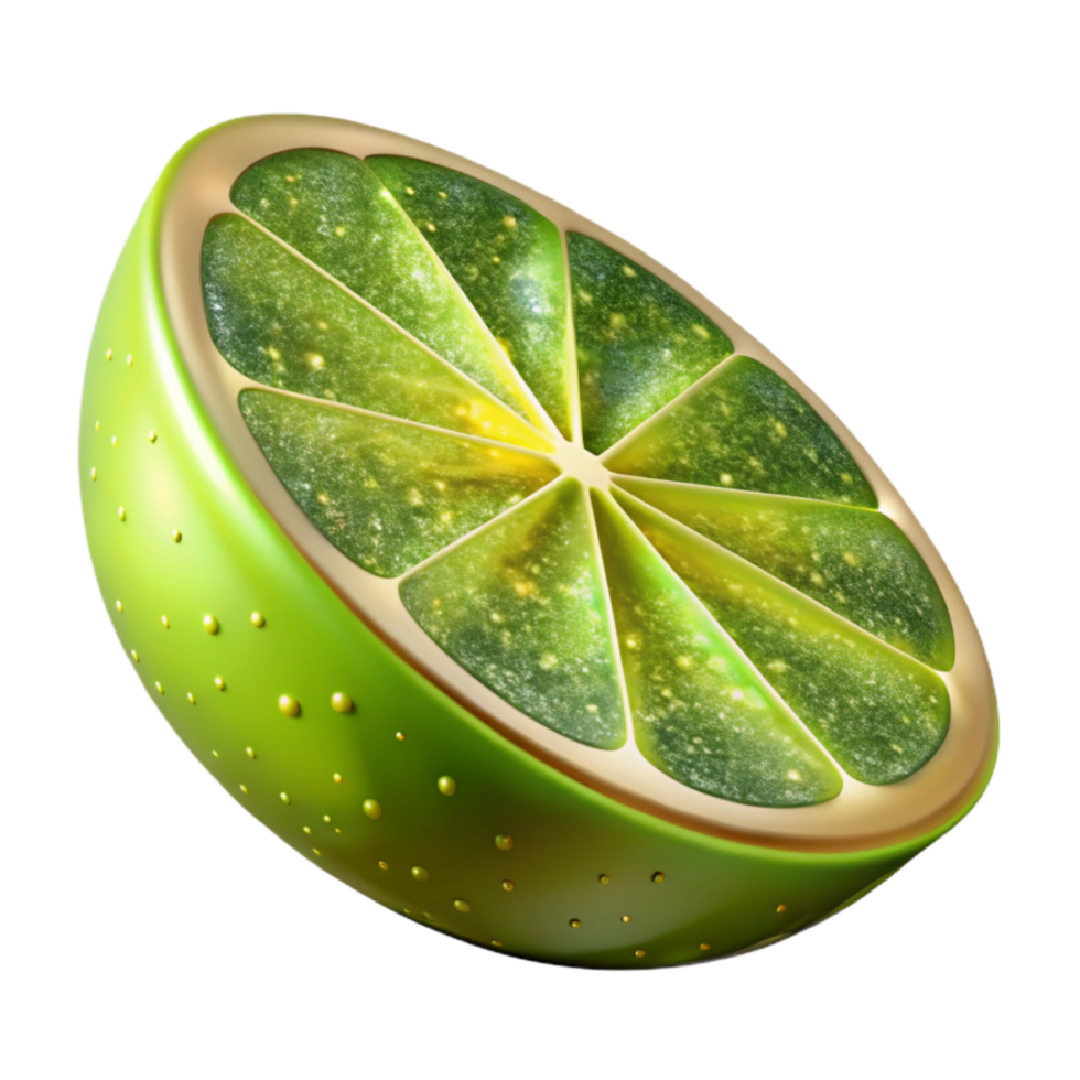 vibrant minimalist Lime Green Slice Isolated Element with Zest exclusive png