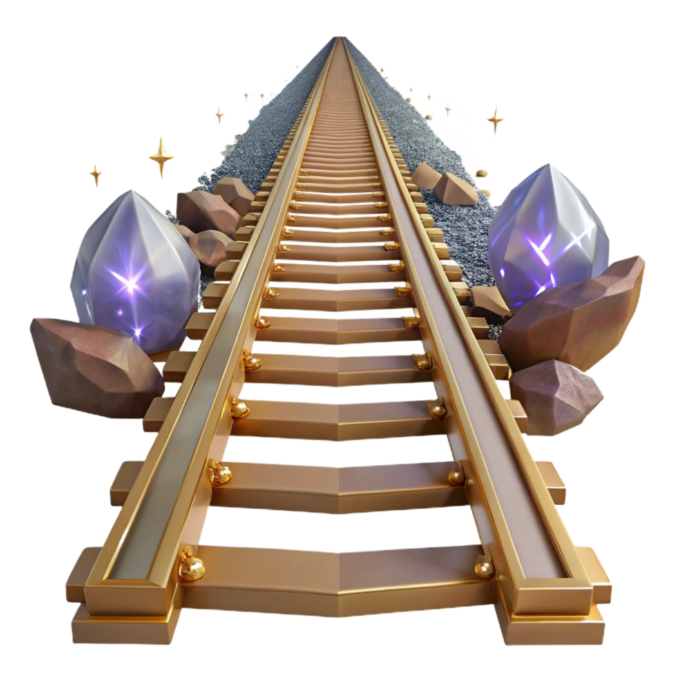 stunning artistic Line Perspective Railroad Tracks Cutout Transparent Background authentic png