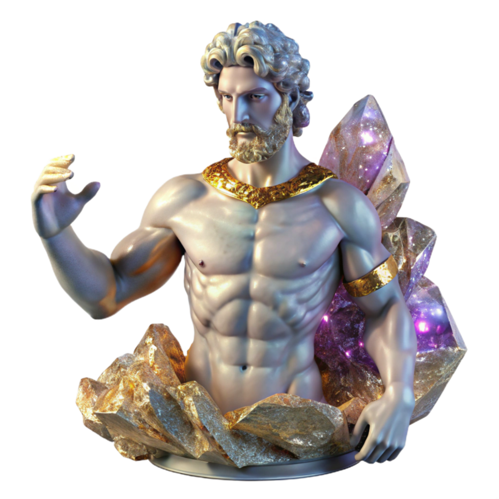 dramatic vintage Marble Statue Male Figure Heroic Pose Transparent png