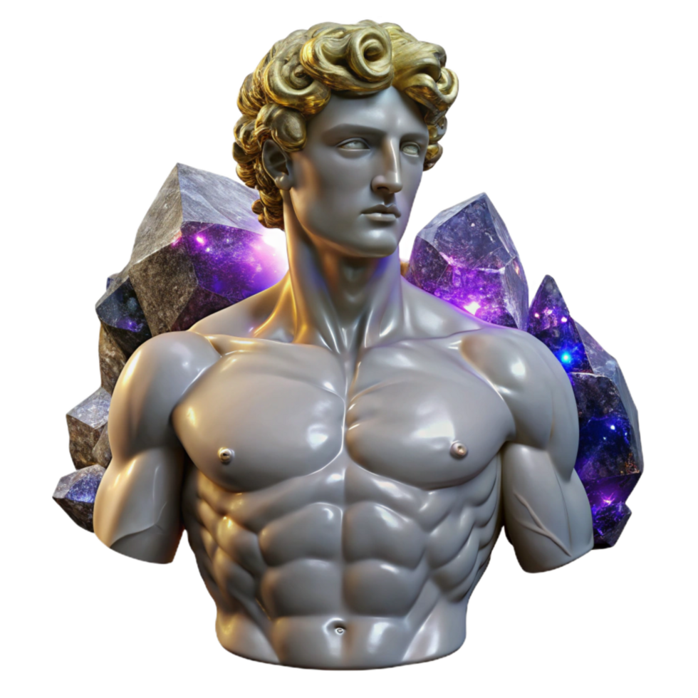 impressive classic Marble Statue Male Torso Muscular Detail Transparent high resolution png