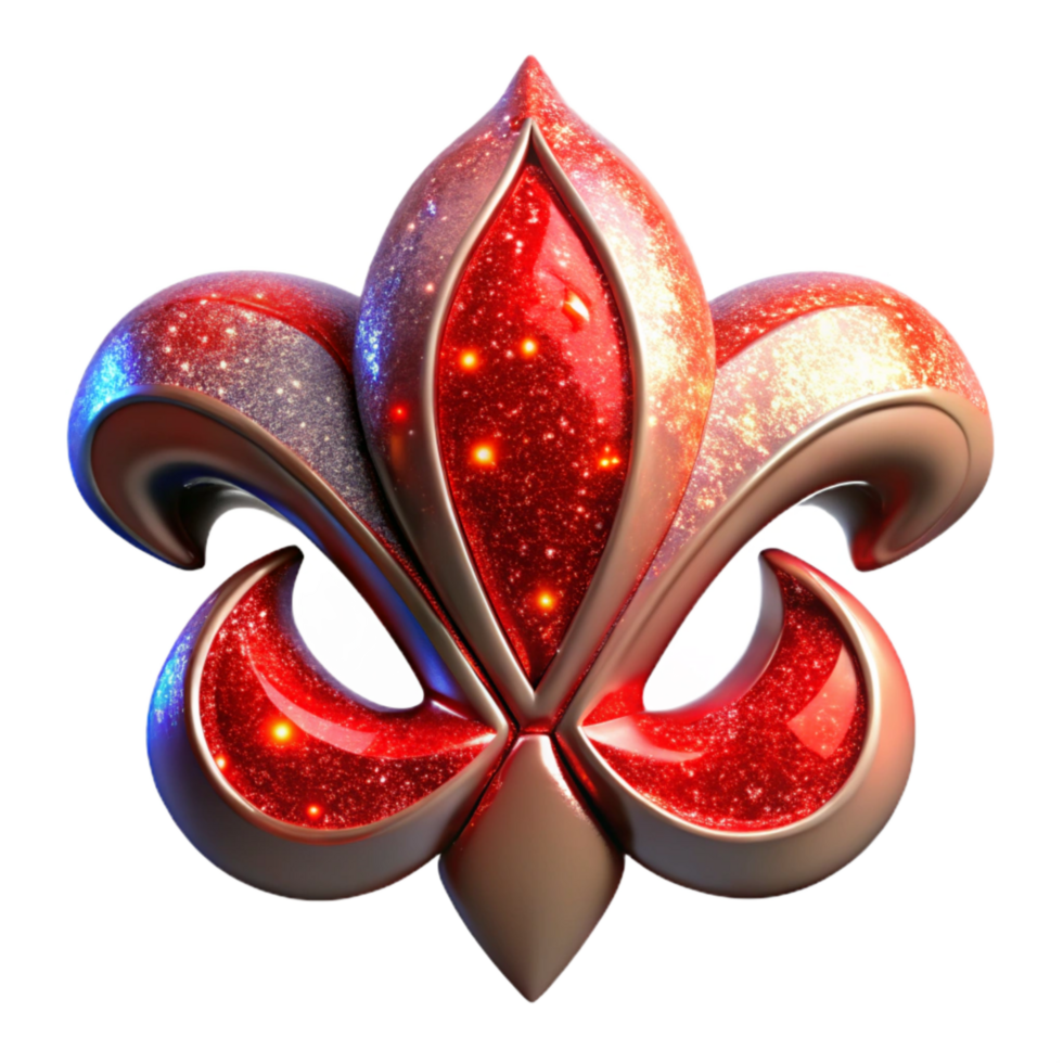 vibrant contemporary Medieval Fleur De Lis Symbol Red Cutout genuine png