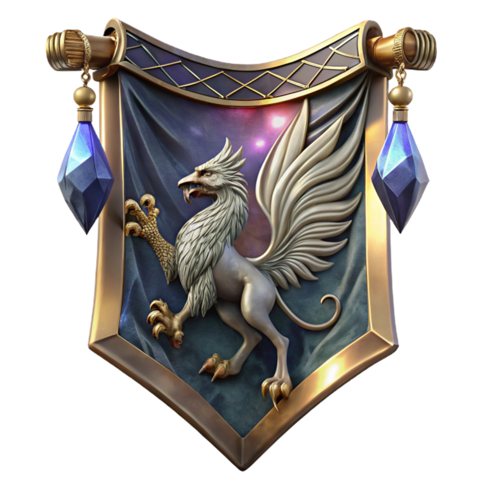 wonderful classic Medieval Tapestry Griffin Design Cutout Element high quality png