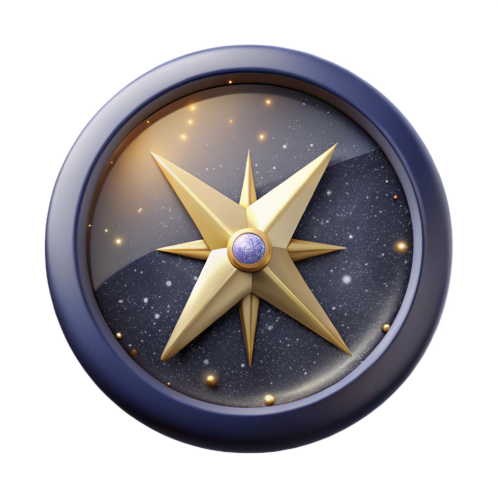 elegant contemporary Minimalist Compass Icon Cutout Element premium png