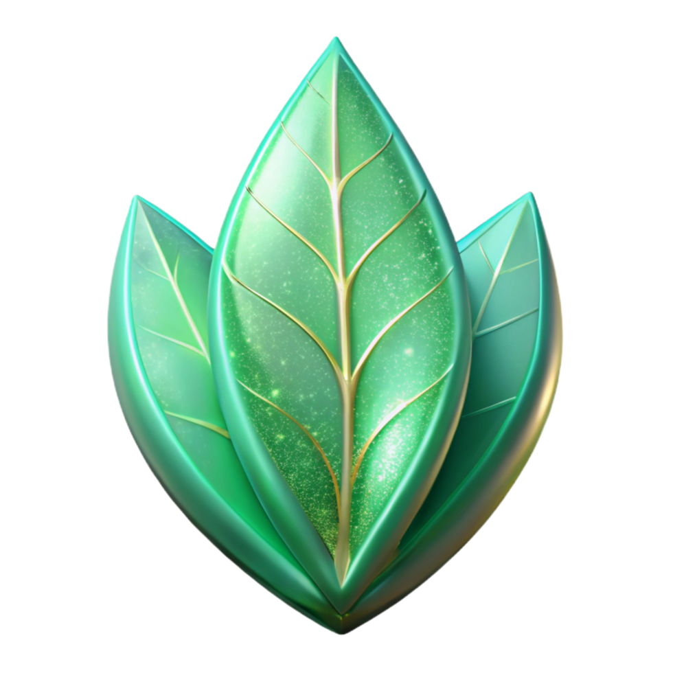 elegant abstract Mint Green Leaf Pattern Isolated Element high resolution png