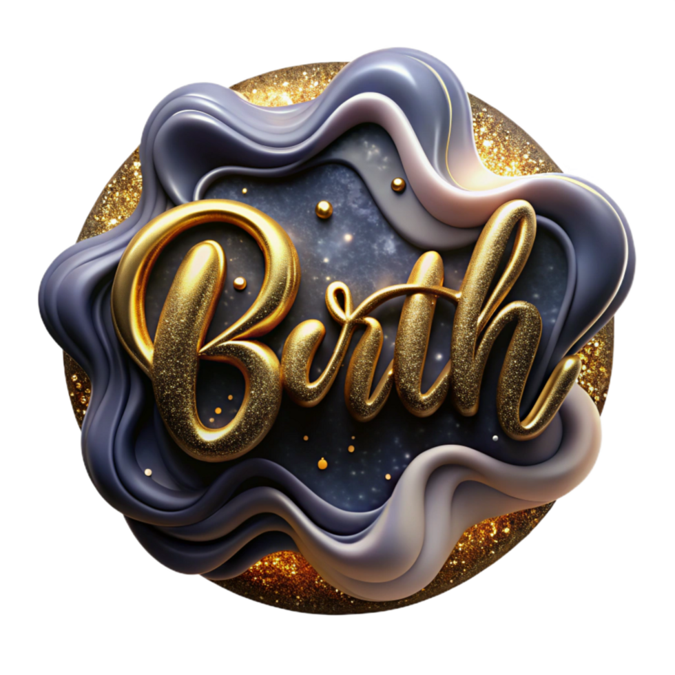 impressive creative Modern Calligraphy Birth Announcement Isolated high resolution png