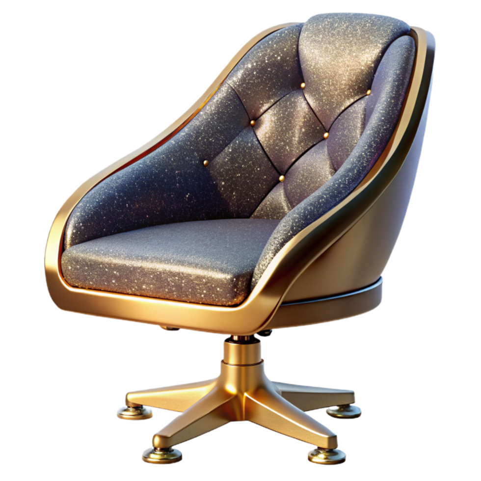 serene vintage Modern Desk Chair Side View Transparent Background authentic png