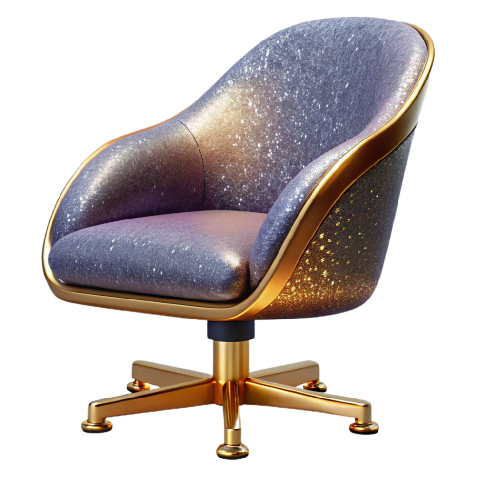 vibrant abstract Modern Desk Chair Side View Transparent Background premium png