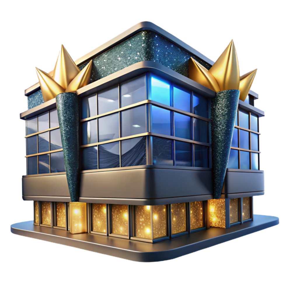 vibrant classic Modern Office Building Exterior Lighting Isolated genuine png