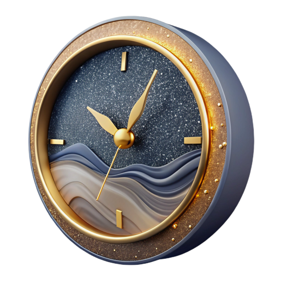 impressive traditional Modern Wall Clock Circular Design Isolated on Transparent Background genuine png