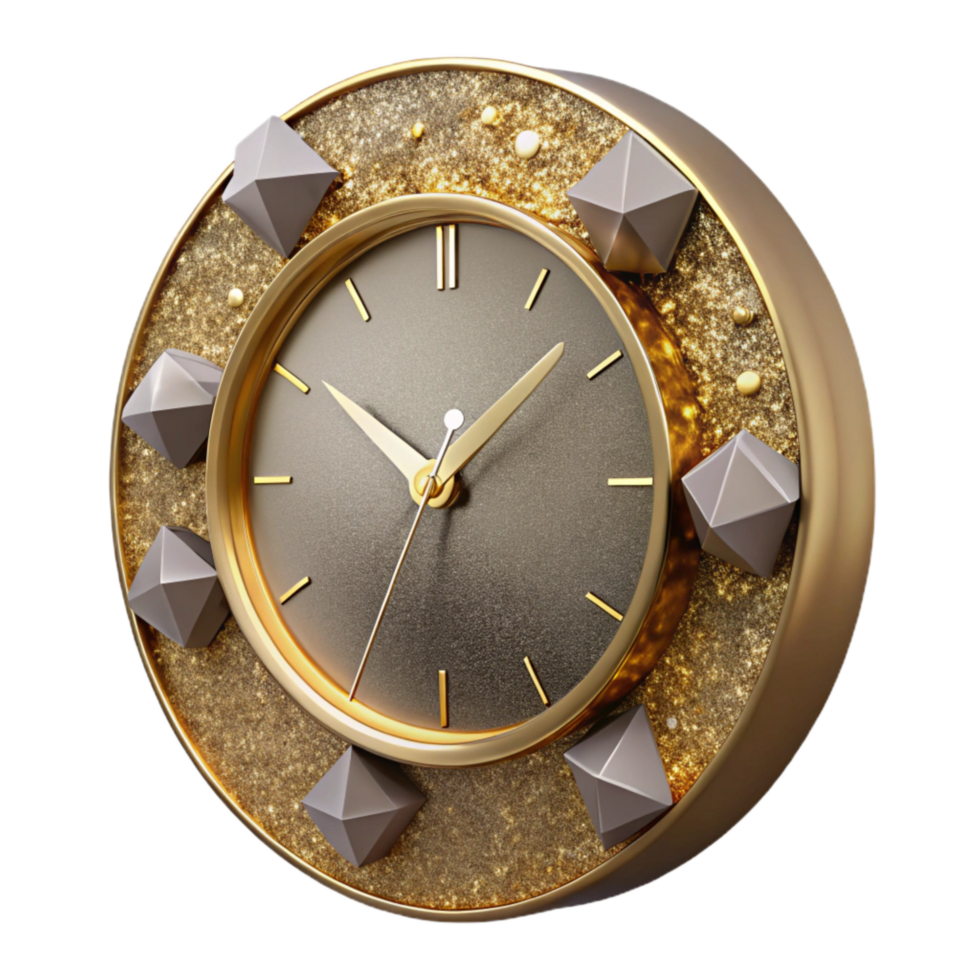 serene minimalist Modern Wall Clock Front View Transparent Background original png