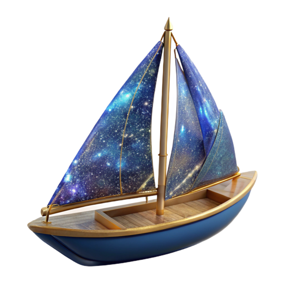 stunning minimalist Navy Blue Sailboat Side View Transparent Background professional png