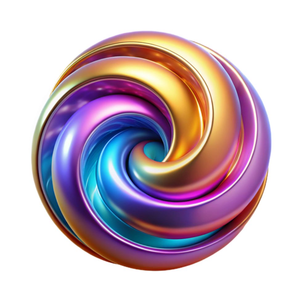 beautiful creative Neon Colored Spiral Illusion Rotating Design Transparent premium png