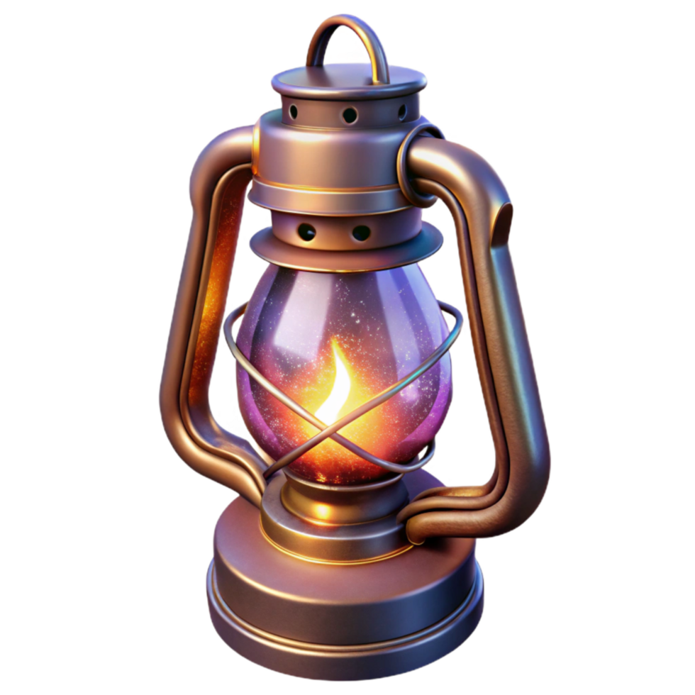 extraordinary modern Old Kerosene Lamp Isolated with Lit Flame png