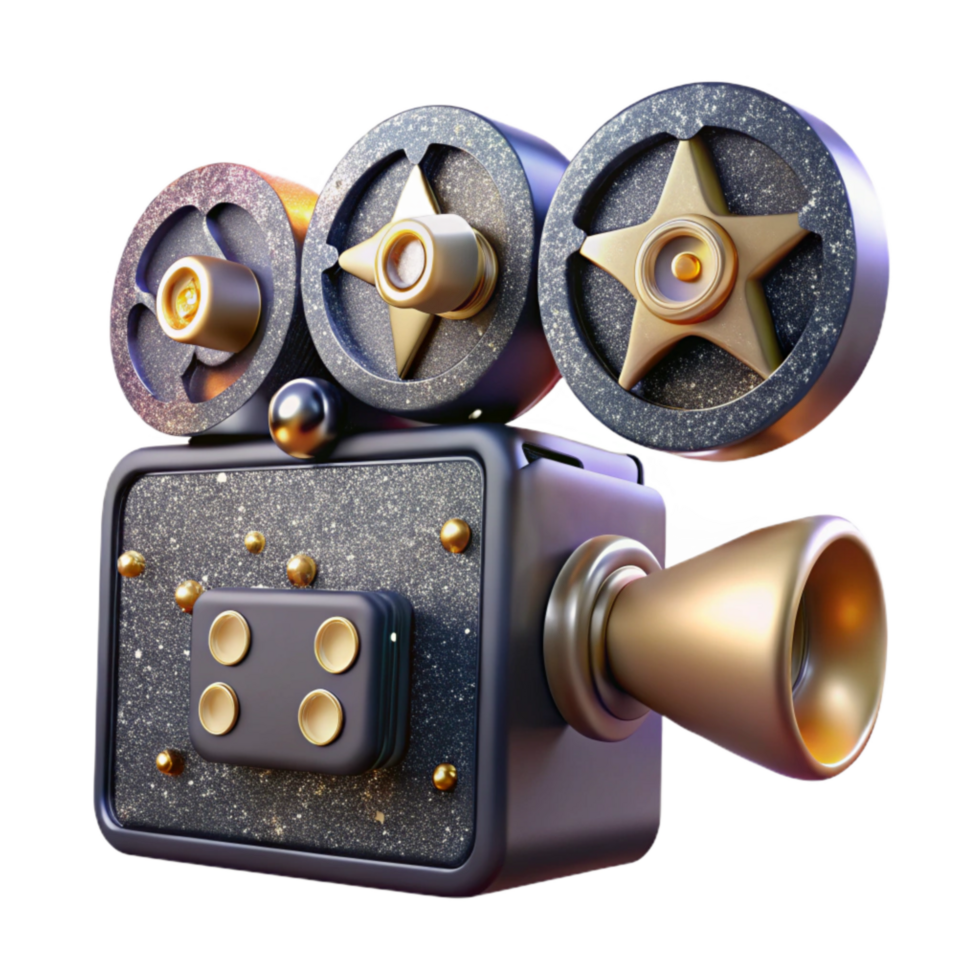 magnificent rustic Old Movie Camera Isolated with Film Reel original png