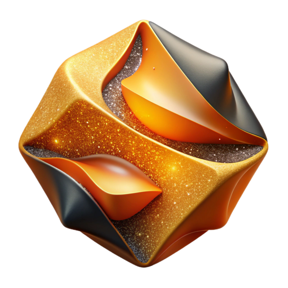 serene creative Orange and Yellow Gradient Abstract Shape Cutout high resolution png